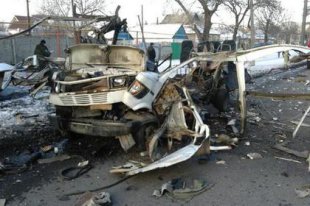 В Донецке взорвался микроавтобус